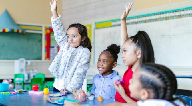 group of little girls in the classroom